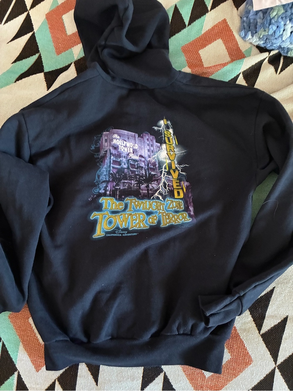 Disney Hollywood Tower of Terror Hotel Zip-Up Hoodie California Adventure sz XL